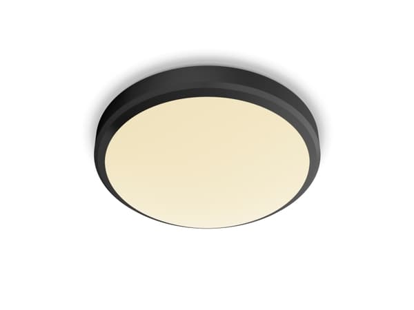 Philips Funksjonell Doris-taklampe, 6 W, LED, 600 lm, IP44, Sort Sort