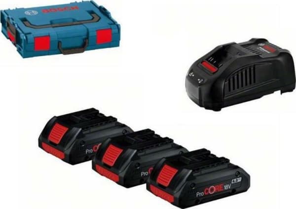 BOSCH 18V 3x4.0Ah GBA PROCORE BATTERI + laddare GAL1880CV + L-BOXX 102
