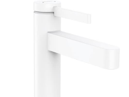 hansGrohe Finoris 1-grebs håndvaskarmatur 110 med push-open bundventil mat hvid