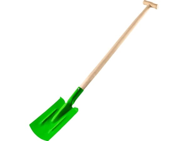 Verto Rett spade, trehåndtak, "T" håndtak