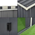 Miniatyrbild 6 av 7: Förråd Redskapsbod 213x130x173 cm galvaniserad stålskiva mörkgrå 4 m³ [en.casa]