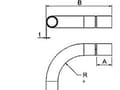 Pikkukuva 2 / 2: OBO Taivutus 90° alumiini, Ø 20 mm, pituus 171 mm, materiaalin paksuus 1,2 mm, säde 80 mm.