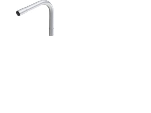 OBO Taivutus 90° alumiini, Ø 20 mm, pituus 171 mm, materiaalin paksuus 1,2 mm, säde 80 mm.