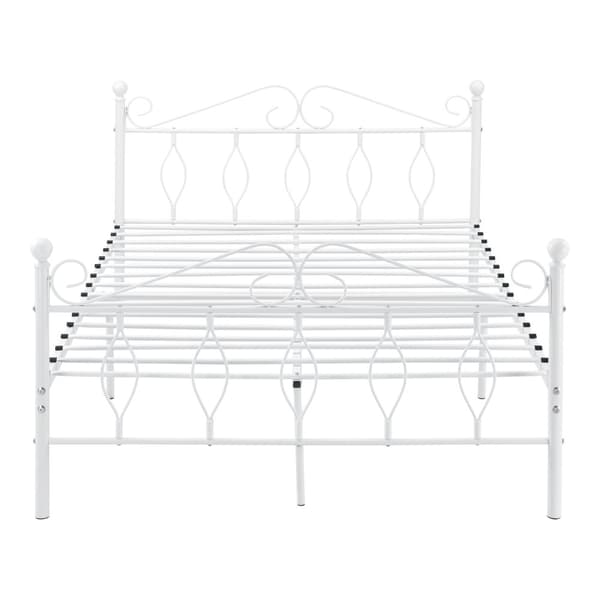 Säng Apolda inkl. madrass metall 200x140 cm vit [en.casa]