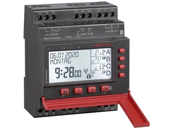 Müller SC 98.20 pro4 110-230V 50-60Hz Timer för DIN-skena digital 230 V 16 A/250 V
