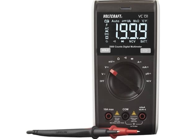 VOLTCRAFT VC131 Hånd-multimeter digital CAT III 600 V Visning (counts): 2000