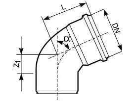 PVC-viemärin mutka Ø160 mm 30 astetta