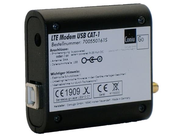 ConiuGo ConiuGo ConiuGo LTE GSM-modem USB dubbelmatat CAT 1 LTE-modem 12 V/DC Funktion: Larm