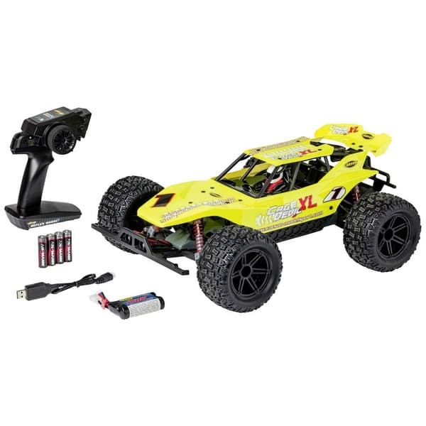 Carson RC Sport Cage Devil XL Gul Borst motor 1:10 RC modellbil Elektrisk Buggy RtR 2,4 GHz
