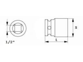 JONNESWAY Hexagonal socket 1/2 "25mm (S04H4125)