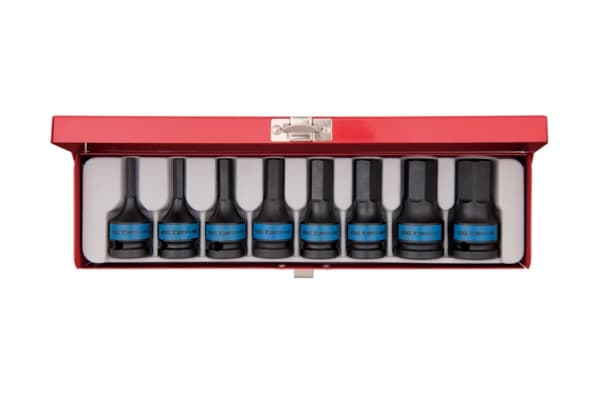 KING TONY HEX SOCKETS 1/2" SETT 8 stk. H5,H6,H8,H10,H12,H14,H17,H19