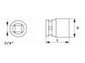 Miniatyrbilde 2 av 2: JONNESWAY SLAGSTØTTE LANG 3/4" 36mm CR-MO