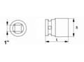 Miniatyrbilde 2 av 2: JONNESWAY LANG HEX IMPACT SOCKET 1" 41mm CR-MO