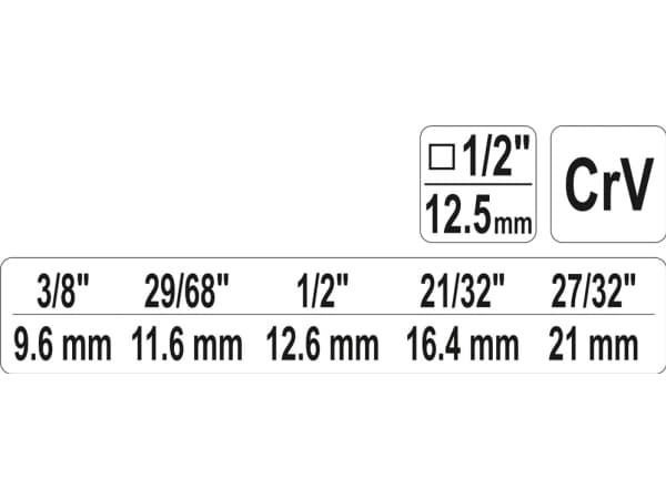Yato-nøkkel 1/2" for å fungere med skralle YT-03315 (YT-03316)