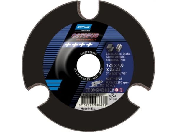 Norton Clipper tarcza szlifierska 125mm P60 Octopus (66252829994)
