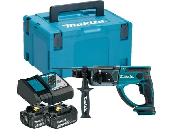 MAKITA HAMMERBOR MED SMIMULIGHET 18V 1,9J 2x3,0Ah DHR202RFJ