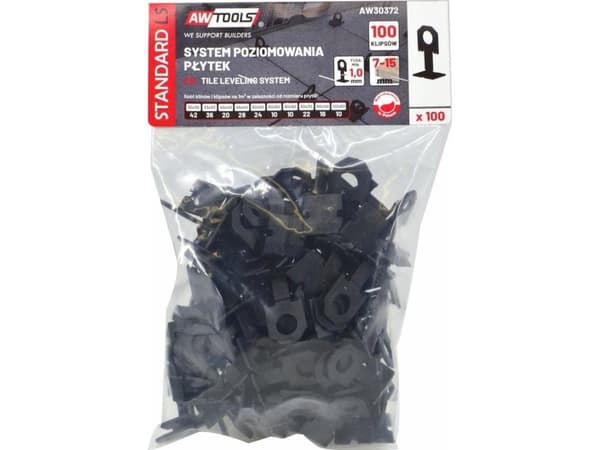 AW-Tools AWTOOLS STANDARD PLATTNIVELLERINGSSYSTEM 1,0mm - 7-5mm - KLEMMAR 100st AW30372