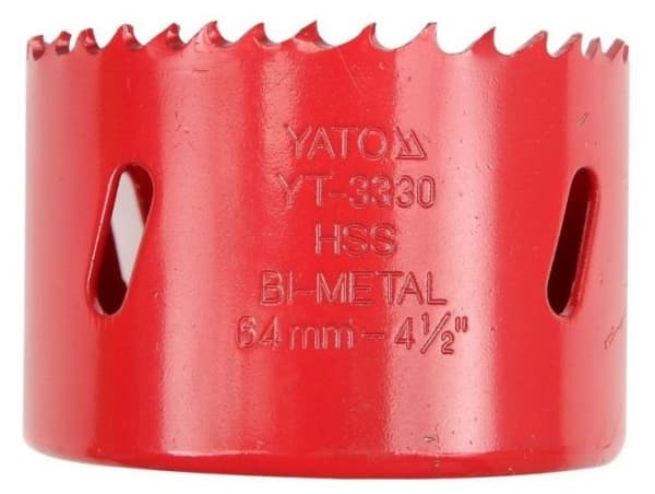 Yato YT-3330, Single, Borr, Gjuten aluminium, Gjutjärn, Plast, Rostfritt stål, Trä, Röd, Bimetall, Snabbstål (HSS), 4 - 6