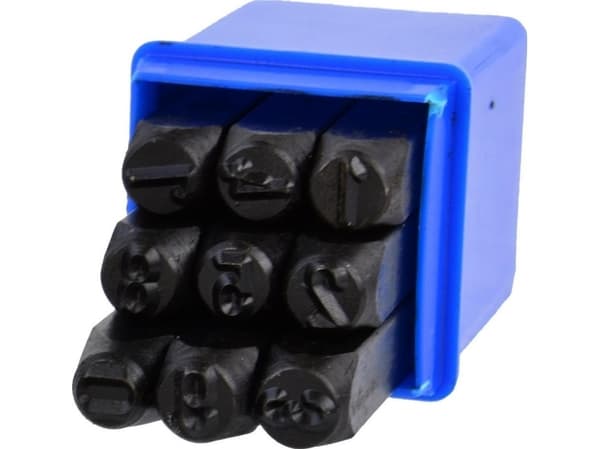Geko G01811 Figure Punch Number Stamps Set 8 mm, Multi-Colour