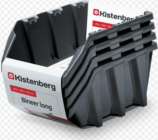 KUWETY 12 BINEER LONG 6SZT sort 295x198x195mm