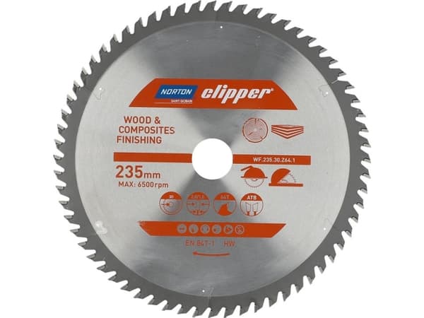 Norton Clipper NORTON SIRKULSAG 235 mm x 30 mm x 64z TRE OG KOMPOSITTER ATB (2,8 / 1,8) N70184608106