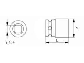 JONNESWAY Hexagonal socket 1/2 "28mm (S04H4128)