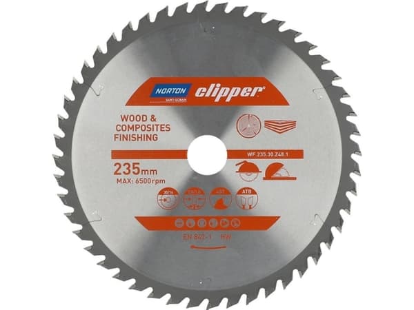 NORTON CIRCULAR SAW 235mm x 30mm x 48z WOOD & COMPOSITES ATB (2.8 / 1.8) %%%
