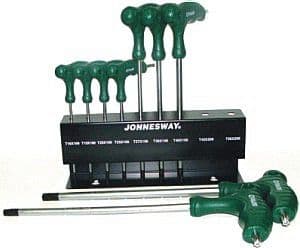JONNESWAY TORX NØKKEL TYPE "L" SETT 9 stk. MED HULL + HENGER H10MT09S
