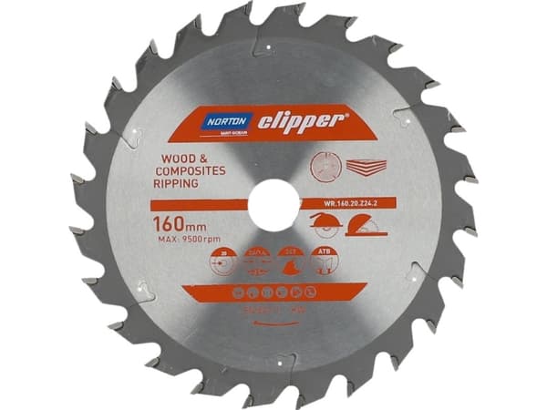 Norton Clipper NORTON Clipper sahanterä 160mm x 20mm x 24z Puu ja komposiitti ATB (2.6 / 1.6) N70184608042 N70184608042