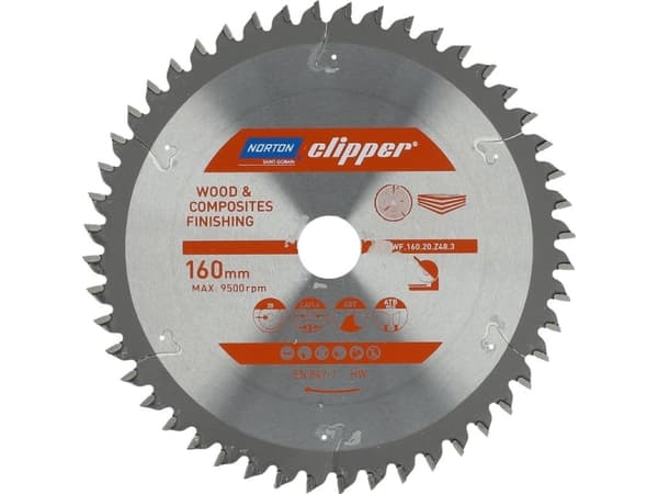 Norton Clipper NORTON Clipper sågblad 160mm x 20mm x 48z TRÄ OCH KOMPONENTER ATB Neg (2,6 / 1,6) N70184608088