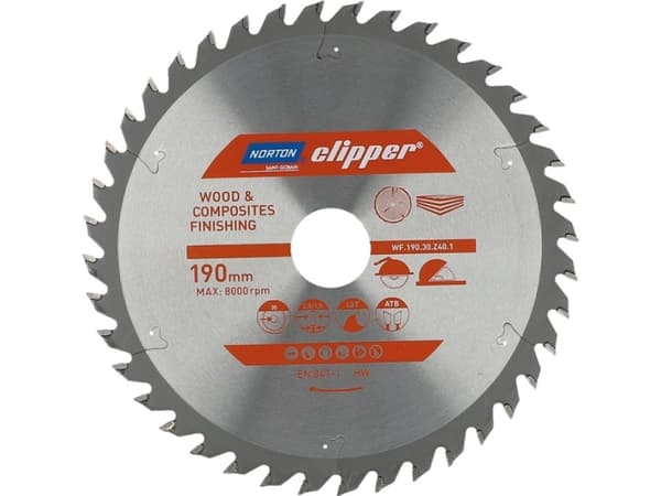 Norton Clipper NORTON pyörösaha 190 mm x 30 mm x 40z PUU JA ATB KOMPOSITTI (2,8 / 1,8)