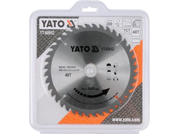 Yato puupiirisaha volframikarbidilla 40T 200x30mm (YT-60652)