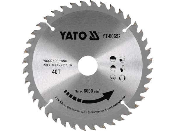 Yato puupiirisaha volframikarbidilla 40T 200x30mm (YT-60652)