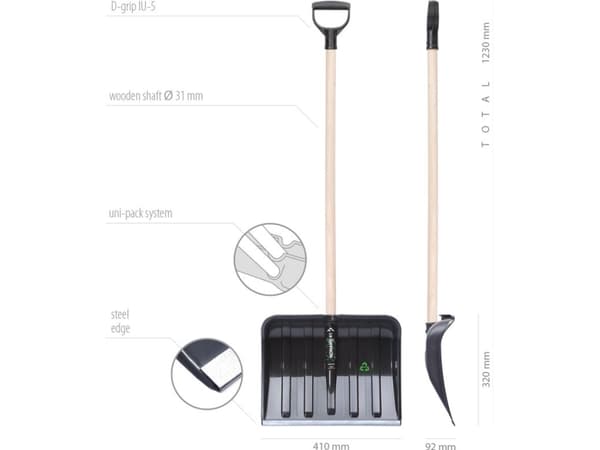 Prosperplast PROSPERPLAST SNOW SHOVEL 41 ECO BLACK PILT41-S411
