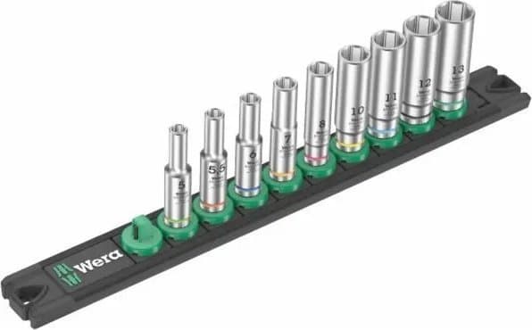 Wera A Deep Top-nyckelsats Inch 1/4 9 delar 05005410001