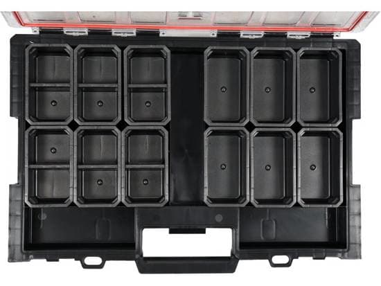 Yato YT-09181, Eske for små deler, Polypropylen, Sort, Gjennomsiktig, 531 mm, 379 mm, 77 mm