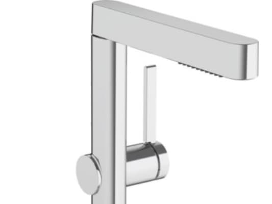 hansGrohe Finoris 1-handblandare 230 med utdragbar dusch, 2-jet och push-open bottenventil krom