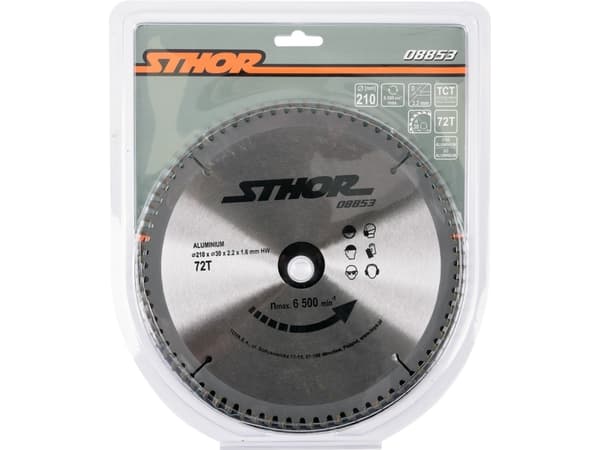 Sthor Carbide-tipped circular saw for aluminum 210x30mm 72z - 08853