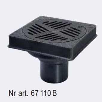 Kessel Ecoguss gårdsavløp DN 100, firkantet, Lås+løft (67110B)