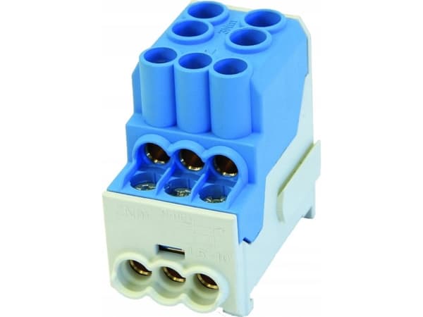Al/Cu distribusjonsblokk SDB 100 (80010) SIMBLOCK blå 81601003