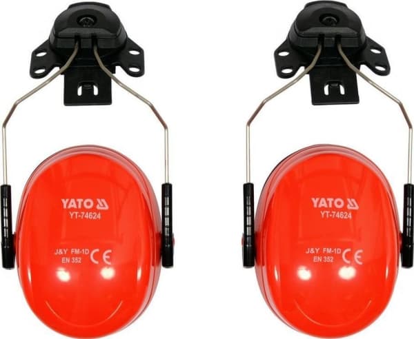 Yato YT-74624, Vuxen, Hankoppling, Svart, Röd, ABS, Skum, Polyvinylklorid (PVC), Rostfritt stål, Huvudband, 28 dB