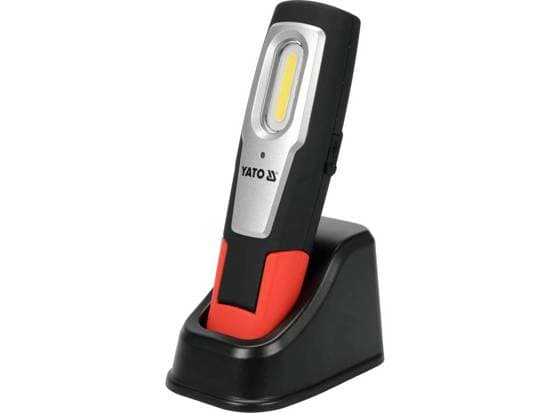 YATO ARBEIDSLAMPE 6W COB, 600LM + 250LM Sort, Rød