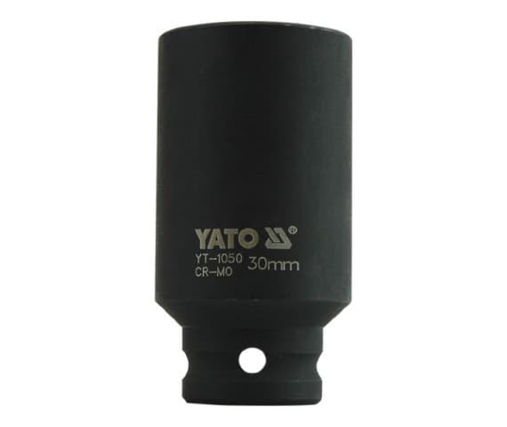 Yato YT-1050, Sats med slaghylsor, Svart, 1/2", Metrisk, 30 mm, Krommolybden