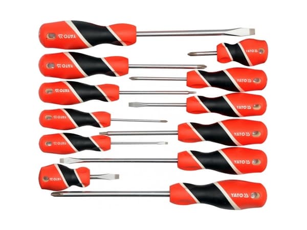 YATO SKRUTREKKERS SET 12 stk. FLAT / KORS / FIRKANT, S2 58 HRC, 25967