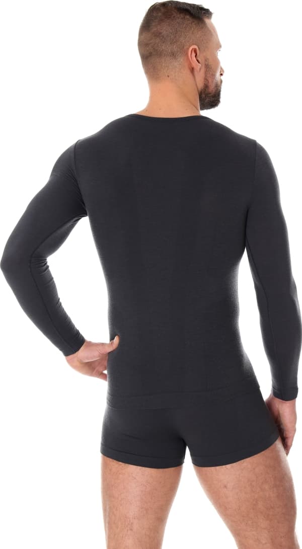 Brubeck Miesten Comfort Wool pitkähihainen T-paita grafiitti s. XXL (LS11600)