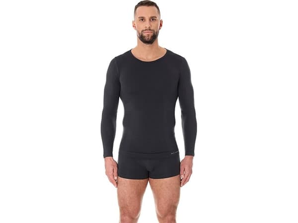 Brubeck Långärmad T-shirt i Comfort Wool för Herrar i grafit s. XXL (LS11600)