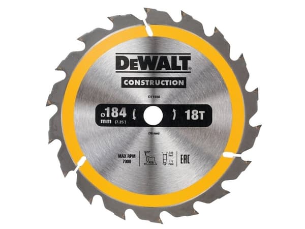 Dewalt pyörösaha 184x16mmx18z - DT1938-QZ - DT1938-QZ