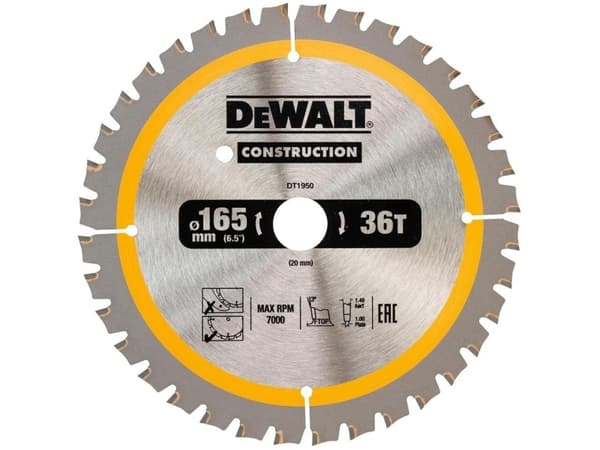 Dewalt cirkelsåg 165x20mmx36z - DT1950-QZ