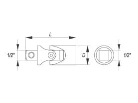 Yato YT-1252, 1/2", 69 mm, 1 styck