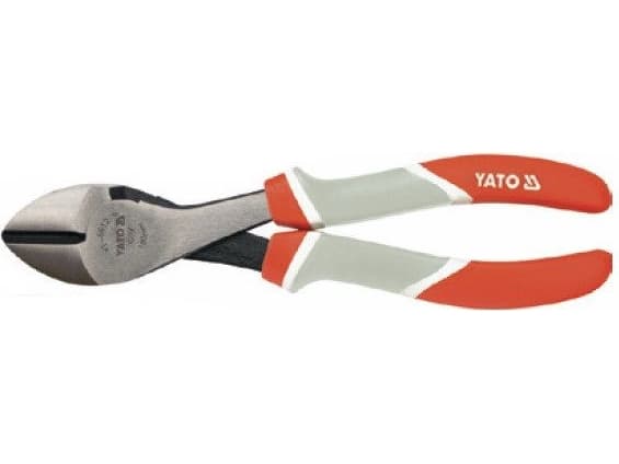 Yato YT-6612, Avbitertang, 55 - 62, Kromvanadiumstål, Polypropylen (PP), Termoplastisk gummi (TPR), Grå, Oransje, Hvit, 180 mm